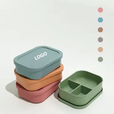 418g Leakproof Kids School Silicone Lunch Box con tapa Eco amigable y fácil de limpiar