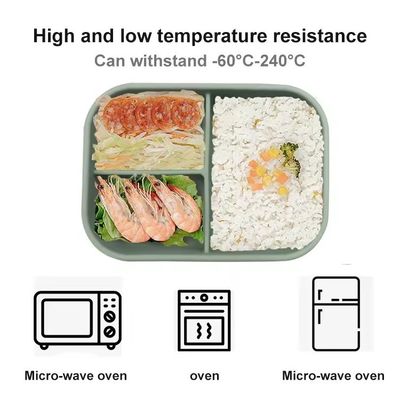 418g Leakproof Kids School Silicone Lunch Box con tapa Eco amigable y fácil de limpiar