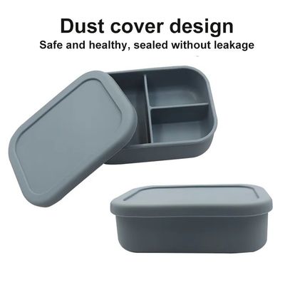 418g Leakproof Kids School Silicone Lunch Box con tapa Eco amigable y fácil de limpiar