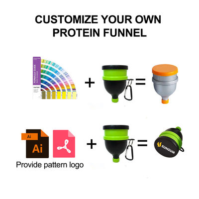 Alimentos 4 OZ/120Ml Funnel de proteína en polvo con llavero portátil y conveniente dispensador