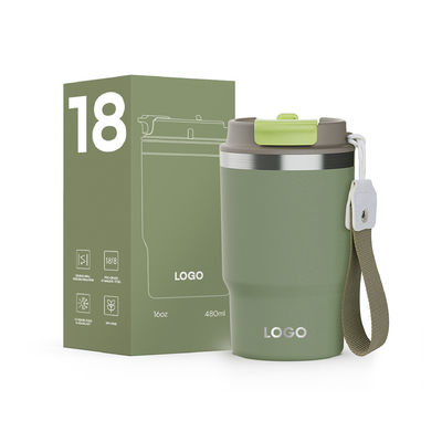 Acero inoxidable 16 oz tumbler con vacío aislado taza de café libre de BPA tapa personalizada