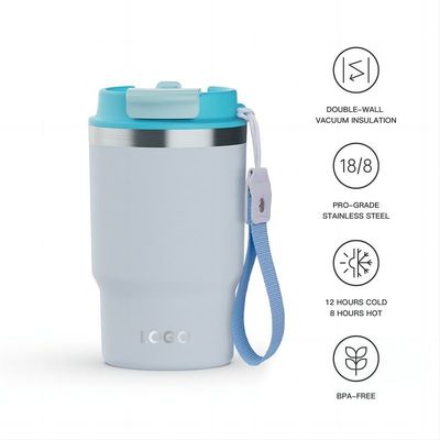 Acero inoxidable 16 oz tumbler con vacío aislado taza de café libre de BPA tapa personalizada