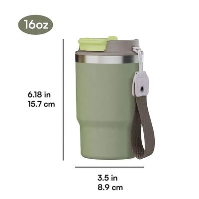 Acero inoxidable 16 oz tumbler con vacío aislado taza de café libre de BPA tapa personalizada