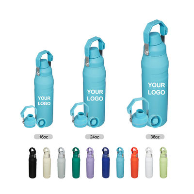 16 oz/24 oz/36 oz aislamiento térmico botella de agua de acero inoxidable para polvo recubierto