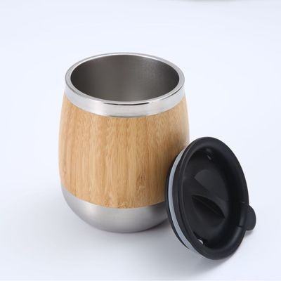 450 ml de copa de acero inoxidable de bambú estilo de diseño clásico y accesorios de agarre de mano para su
