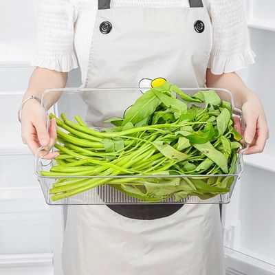 Envase de almacenamiento de alimentos Cuadrado Contenedor de plástico de cocina para organizador de cajones de la nevera