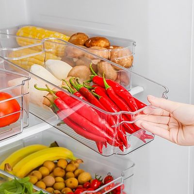Envase de almacenamiento de alimentos Cuadrado Contenedor de plástico de cocina para organizador de cajones de la nevera