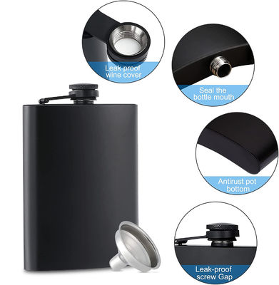 Conjunto de regalo de whisky inoxidable portátil de acero inoxidable para acampar con botella de cadera a prueba de fugas