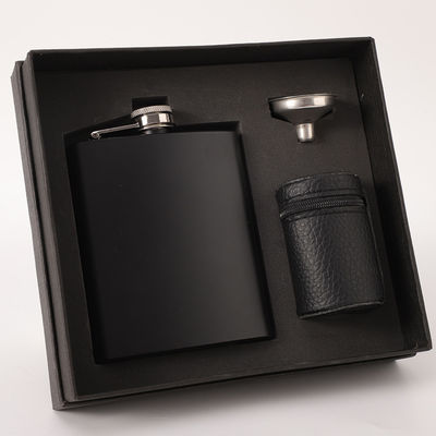 Conjunto de regalo de whisky inoxidable portátil de acero inoxidable para acampar con botella de cadera a prueba de fugas
