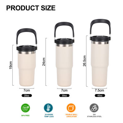 20 oz 304 de acero inoxidable Taza de coche portátil y de viaje amigable con aislamiento al vacío