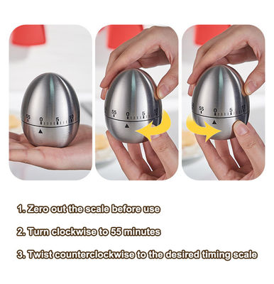 Timers para cocinar en la cocina con temporizador de huevos de 60 minutos y alarma mecánica rotativa