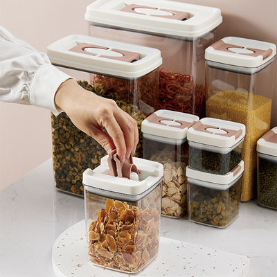 Conjunto de 6 piezas libre de BPA, transparente, hermético, fácil de abrir, tapas de cereales, sello de cerveza, recipientes de almacenamiento de alimentos secos