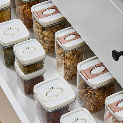 Conjunto de 6 piezas libre de BPA, transparente, hermético, fácil de abrir, tapas de cereales, sello de cerveza, recipientes de almacenamiento de alimentos secos