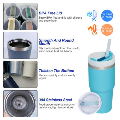 Aislamiento térmico 14 oz Copita para niños con paja Bpa libre de doble pared Tumbler de acero inoxidable