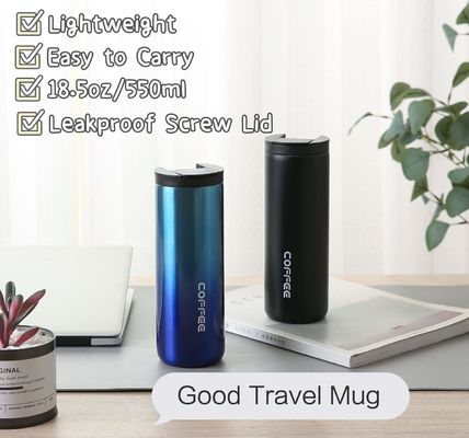 Regalos de negocios 550ml de aislamiento al vacío de acero inoxidable Taza de viaje con tapa a prueba de fugas