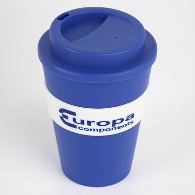 12 oz 350 ml de cubierta de silicona de PP de fibra de bambú Taza de café reutilizable con tapa Un artículo de regalo ideal