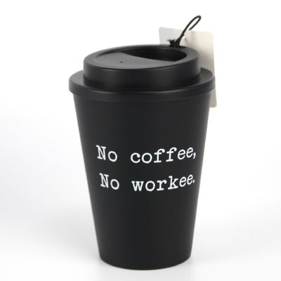 12 oz 350 ml de cubierta de silicona de PP de fibra de bambú Taza de café reutilizable con tapa Un artículo de regalo ideal