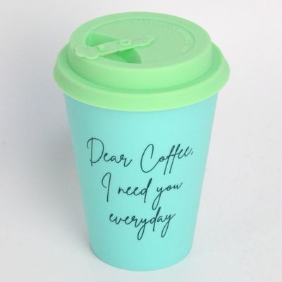 12 oz 350 ml de cubierta de silicona de PP de fibra de bambú Taza de café reutilizable con tapa Un artículo de regalo ideal