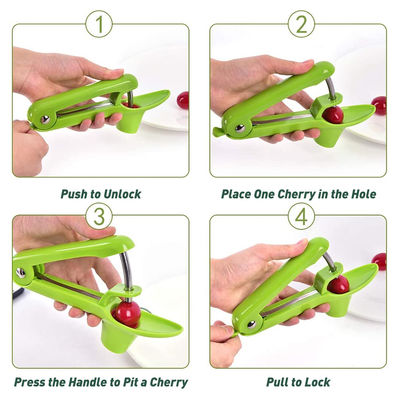 Herramientas de frutas y verduras Conchas de cereza con diseño de cerradura para ahorrar espacio