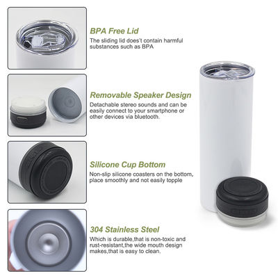 20 oz de capacidad de altavoz de música Tumbler estilo americano diseño con luz LED desmontable