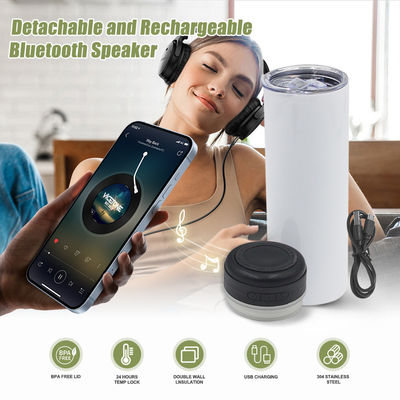20 oz de capacidad de altavoz de música Tumbler estilo americano diseño con luz LED desmontable
