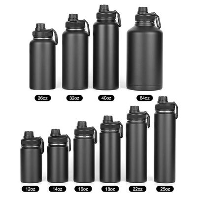 32 oz/64 oz Botella de agua de vaso al vacío para beber directamente en el gimnasio deportivo de acero inoxidable