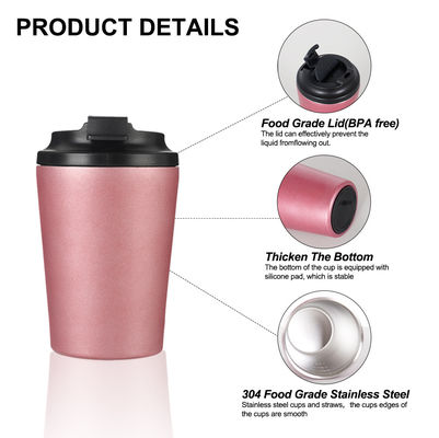 12 oz de viaje reutilizable taza de café taza aislada térmica de acero inoxidable tumbler más alto