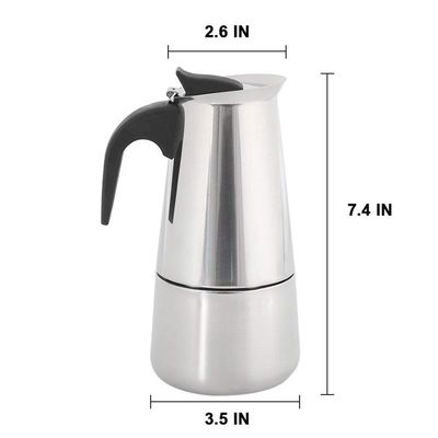Herramientas de café y té 6 tazas de acero inoxidable Moka Pot Espresso Cafetería de Bialetti
