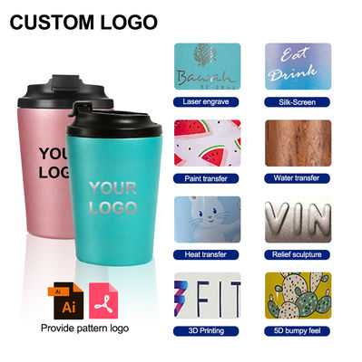 12 oz de viaje reutilizable taza de café taza aislada térmica de acero inoxidable tumbler más alto