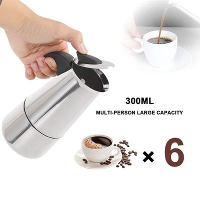 Herramientas de café y té 6 tazas de acero inoxidable Moka Pot Espresso Cafetería de Bialetti