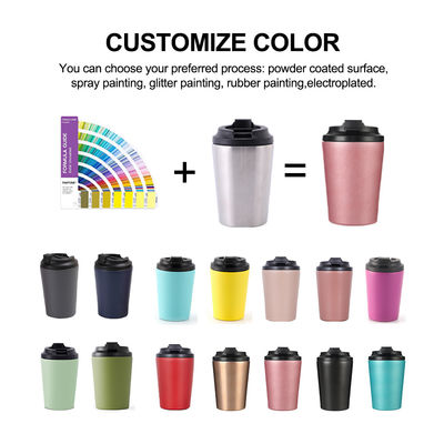 12 oz de viaje reutilizable taza de café taza aislada térmica de acero inoxidable tumbler más alto
