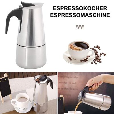 Herramientas de café y té 6 tazas de acero inoxidable Moka Pot Espresso Cafetería de Bialetti
