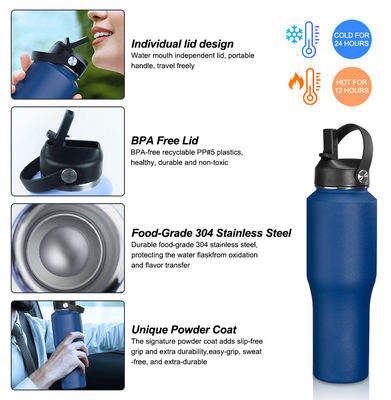 Mejora tu equipo de campamento con esta botella de agua de acero inoxidable de 32 onzas y tapa del gapo