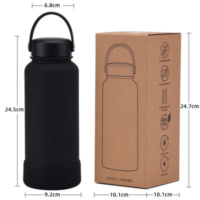 Diseño Clásico botella de agua de acero inoxidable de pared doble de boca ancha de 32 oz para ecológicos