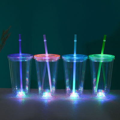 16 oz Led Bebida Bebida Fiesta Agua luces intermitentes Iluminación de la taza de plástico Led Tumbler de doble pared