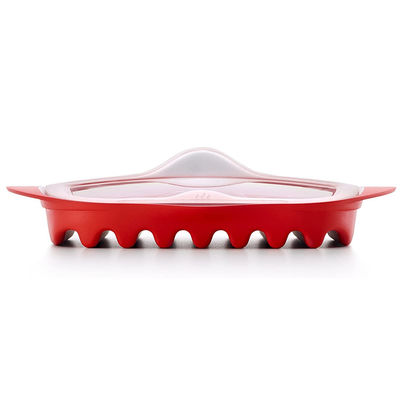 28*25*5cm Material PP de grado alimenticio personalizado Cocina de microondas con tapa acepta logotipo personalizado
