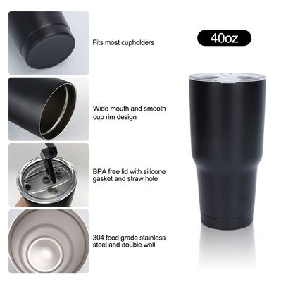 Taza de auto de café de acero inoxidable de 30 oz con paja Solución sostenible y elegante