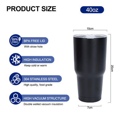 Taza de auto de café de acero inoxidable de 30 oz con paja Solución sostenible y elegante