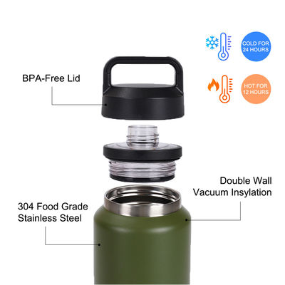 Botella de agua de acero inoxidable de 26 oz gran capacidad botellas de doble pared portátiles de 18 oz