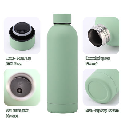 Revestimiento anticorrosión equipado con acero inoxidable de doble pared botella de agua para el beneficio
