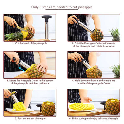 Acero inoxidable 304 Corer de piña cortador de cocina rápida para la eliminación fácil de núcleo