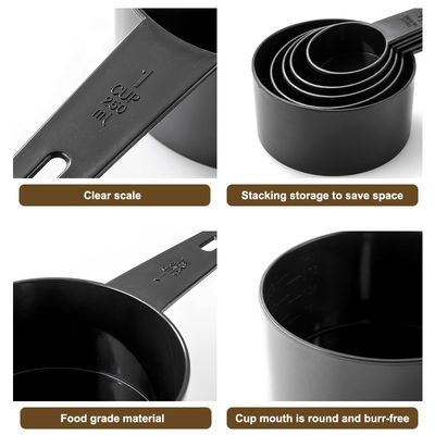 Instrumentos de medición Tazas de medición profesionales de plástico con cuchara de café Conjunto de 5 100 g
