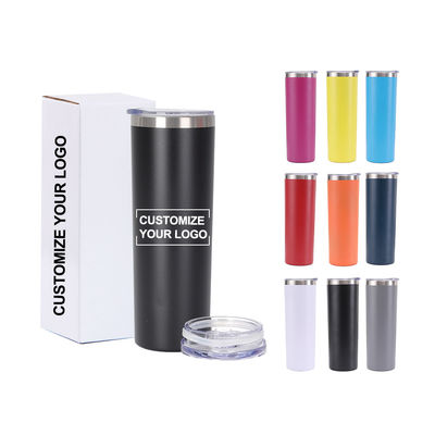 20OZ Capacidad de acero inoxidable delgado tumbler con tapa deslizante y paja de primera elección