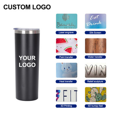 20OZ Capacidad de acero inoxidable delgado tumbler con tapa deslizante y paja de primera elección