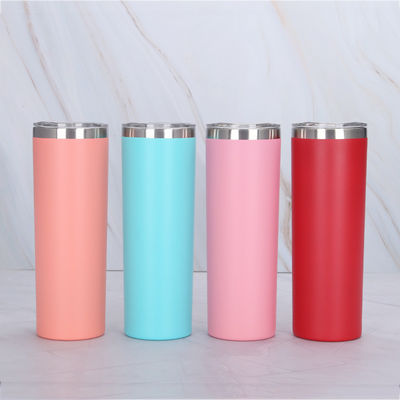 20OZ Capacidad de acero inoxidable delgado tumbler con tapa deslizante y paja de primera elección