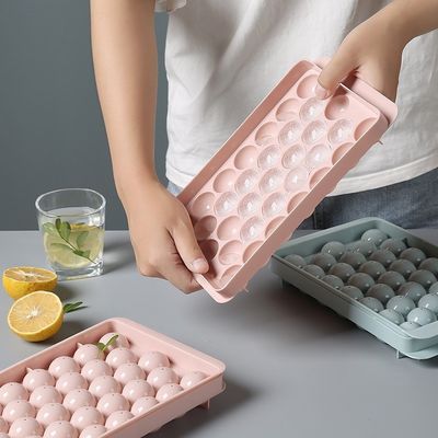 bandeja de hielo circular sin BPA personalizada para el congelador bandejas de hielo redondas pequeñas cubo redondo esfera redonda