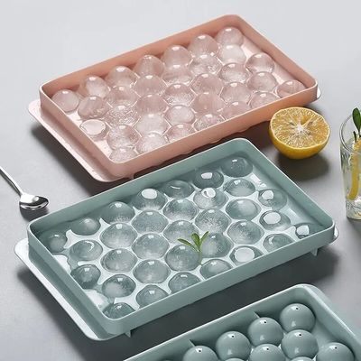 bandeja de hielo circular sin BPA personalizada para el congelador bandejas de hielo redondas pequeñas cubo redondo esfera redonda