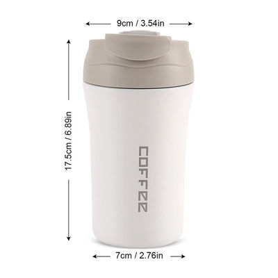 Taza de café de viaje aislada al vacío de acero inoxidable de 14 oz/400 ml con tapa y paja