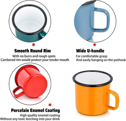 Logotipo personalizado Enamel Camping Taza de café Europa Estilo de diseño con accesorios HANDGRIP