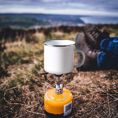 Logotipo personalizado Enamel Camping Taza de café Europa Estilo de diseño con accesorios HANDGRIP